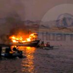 Puerto Huarmey: Embarcación pesquera se incendia en muelle municipal